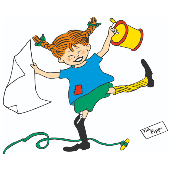 Pippi der smiler og danser