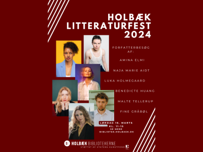Foto af Amina Elmi, Luka Holmegaard, Naja, Marie Aidt, Malte Tellerup, Benedicte Huang og Fine Gråbøl