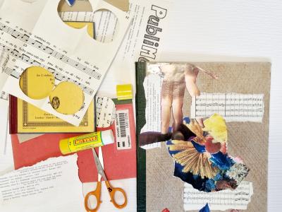Billede af krea-ting: papir, saks...