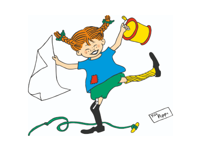 Pippi der smiler og danser