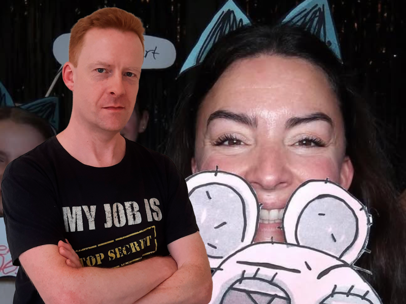 Mørk grafik med Bjarne, Sophie og Møgmis