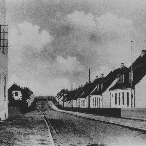 Sort-hvid foto af Marievej.