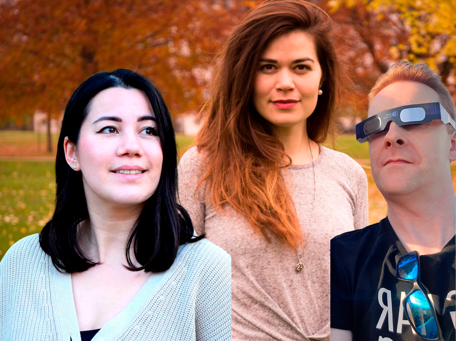Sammensat billede af Sofie, Tina og Bjarne