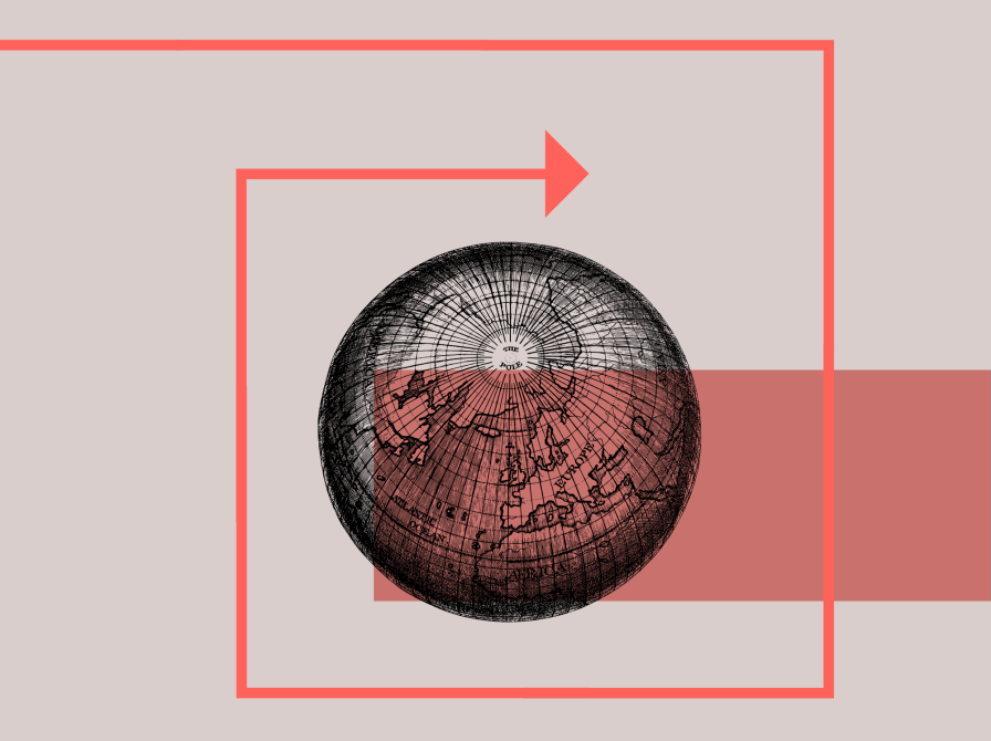 Grafik med pil pg jordklode